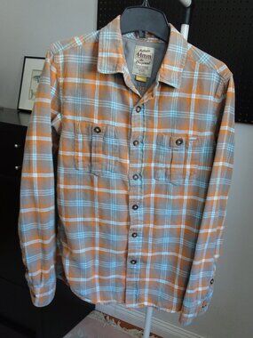 44mm women's flannel shirt size S button down checked plaid cotton